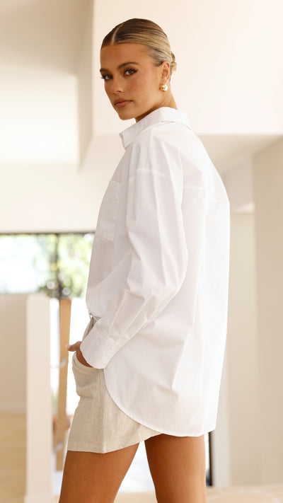 Load image into Gallery viewer, Deja Vu Oversized Shirt - White - Billy J
