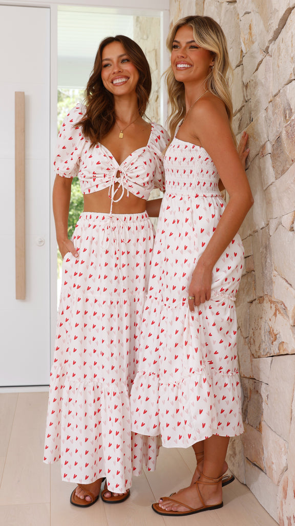 Jasmine Maxi Skirt - Sweetheart Print
