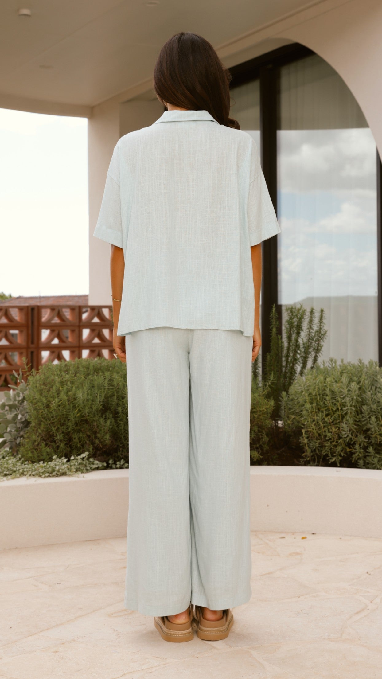 Lexi Linen Pants - Blue - Billy J