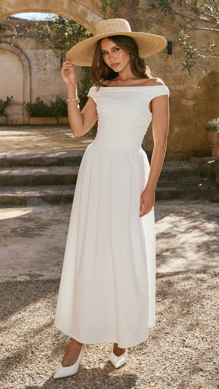 Immy Midi Dress - White - Billy J