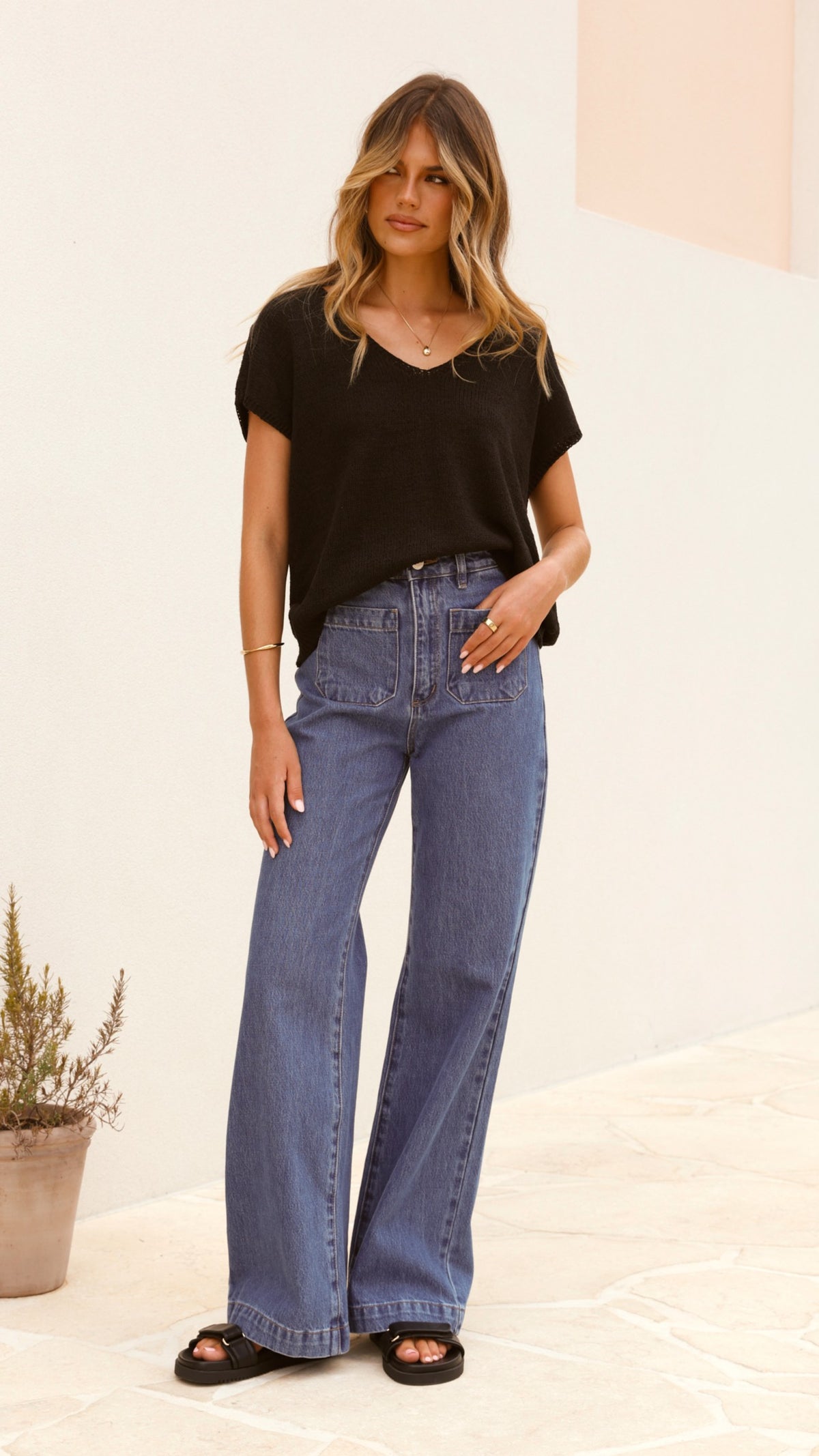 Stelaria Knit Top - Black - Billy J