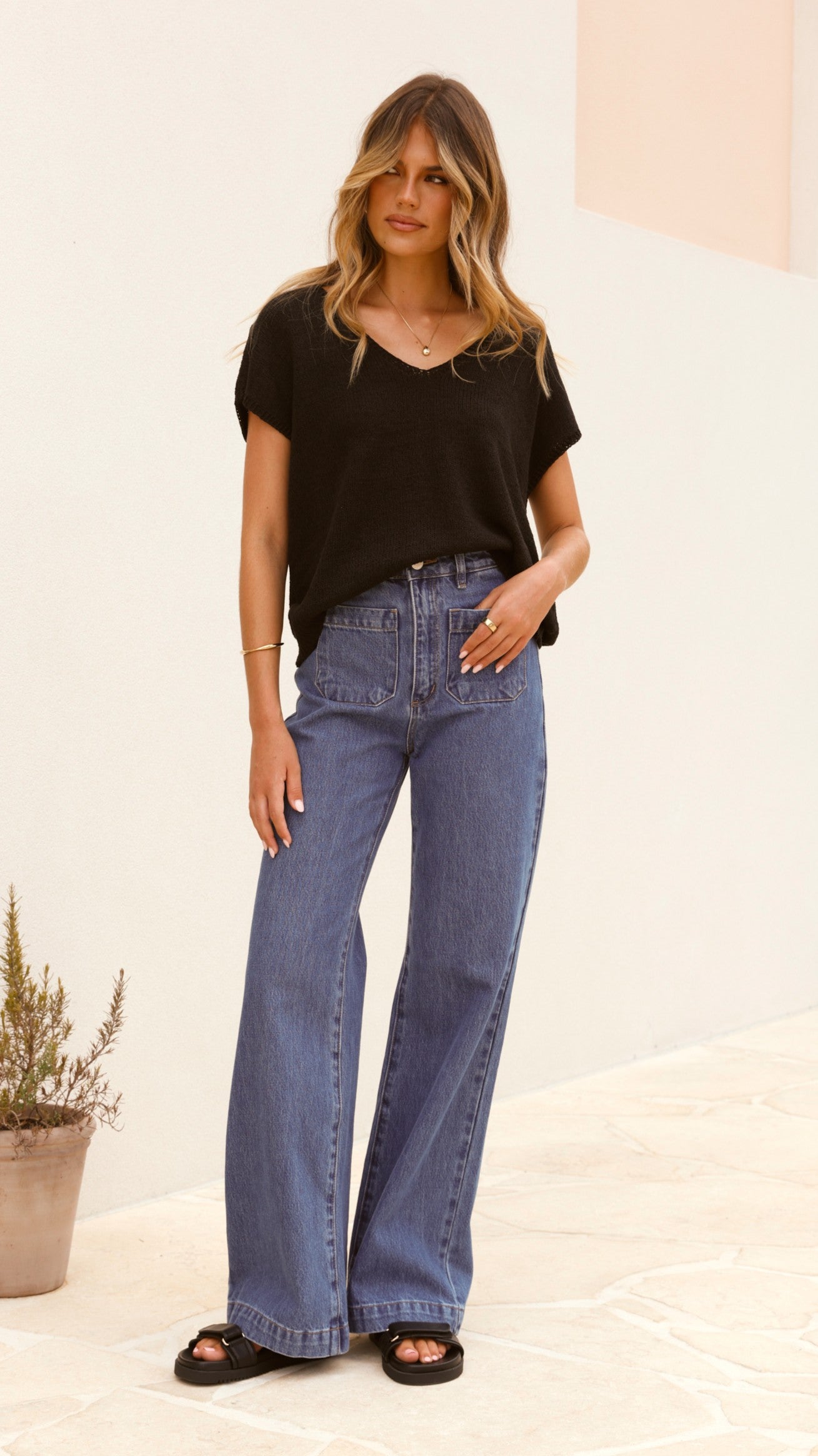 Stelaria Knit Top - Black - Billy J
