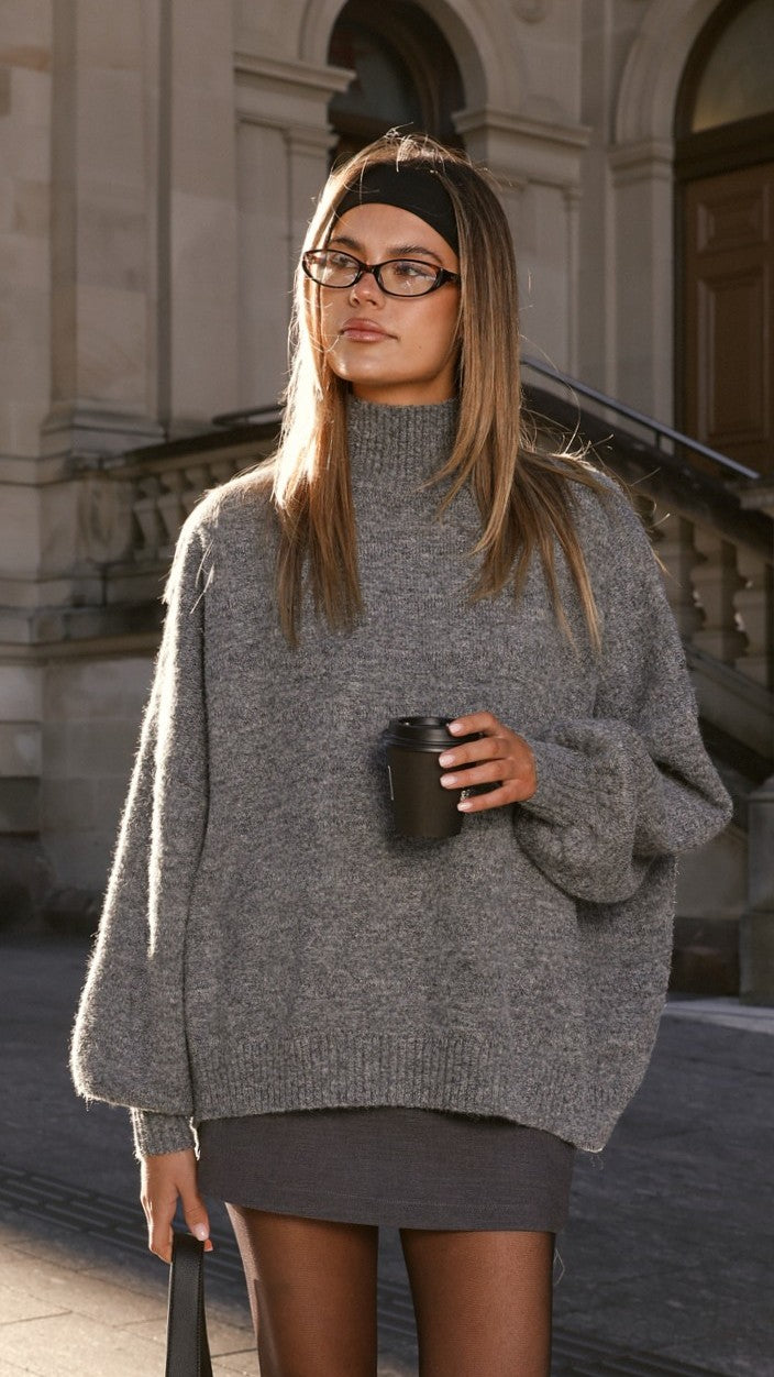 Harita Knitted Sweater - Grey - Billy J