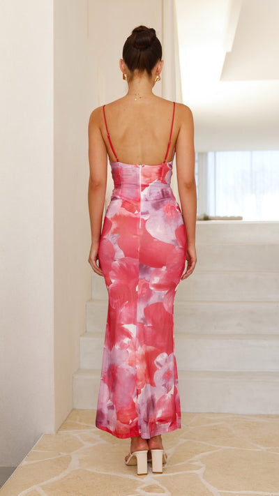 Load image into Gallery viewer, Hanne Maxi Dress - Pink Floral - Billy J
