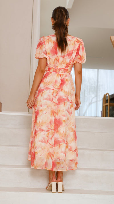 Load image into Gallery viewer, Talma Maxi Dress - Orange Floral - Billy J
