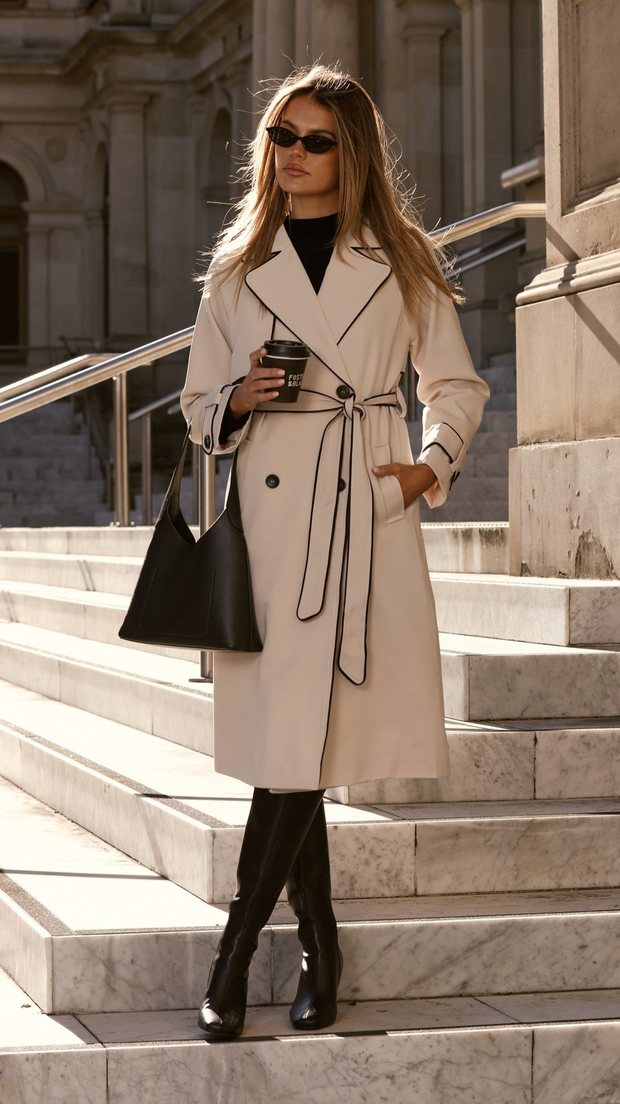 Blanca Trench Coat - Beige - Billy J