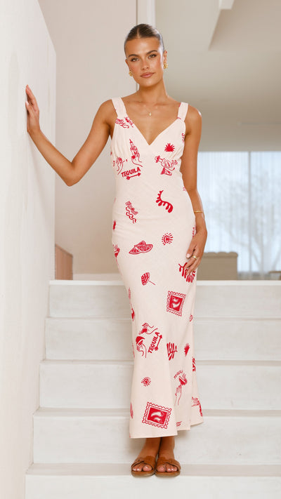 Load image into Gallery viewer, Urbana Maxi Dress - Mojito Print - Billy J
