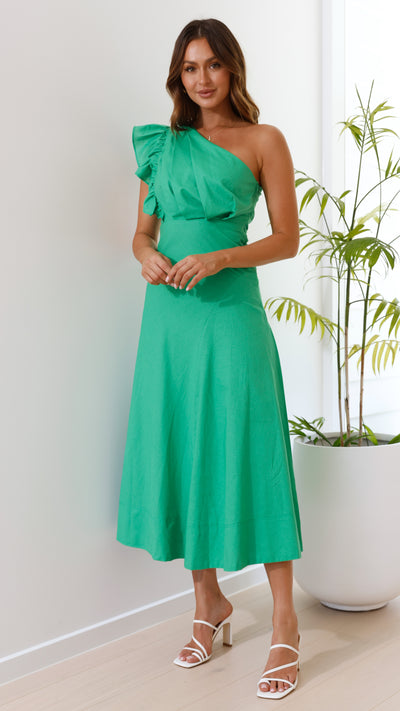 Load image into Gallery viewer, Stassie Midi Dress - Green - Billy J
