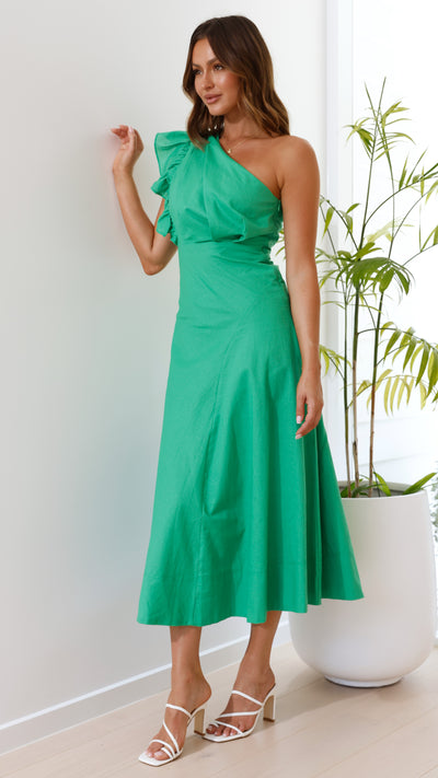 Load image into Gallery viewer, Stassie Midi Dress - Green - Billy J
