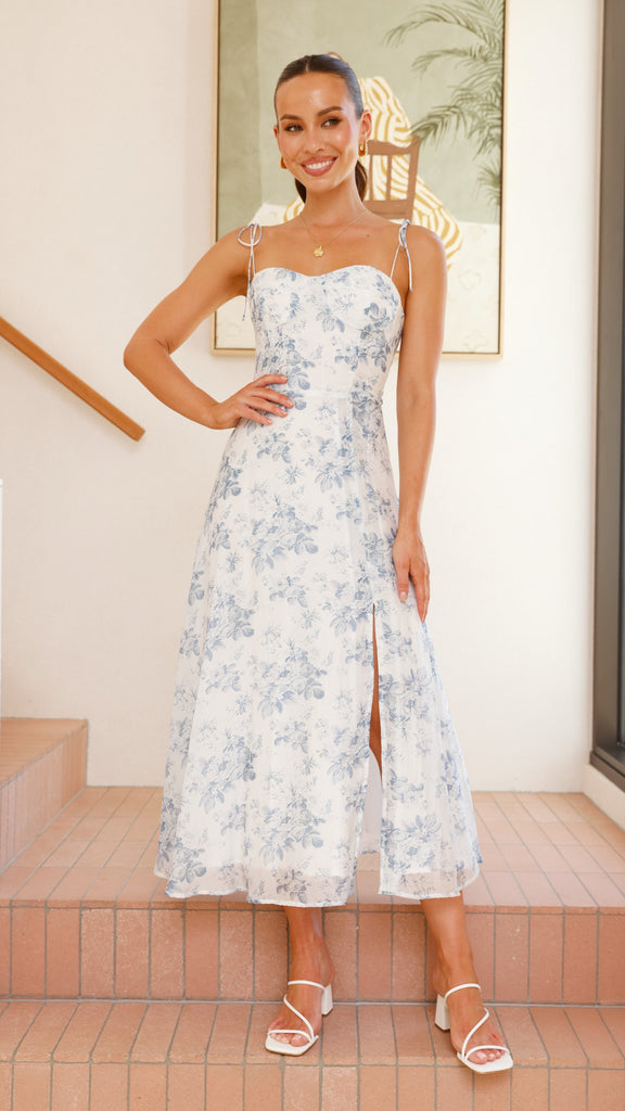 Kristy Maxi Dress - Blue Floral - Billy J