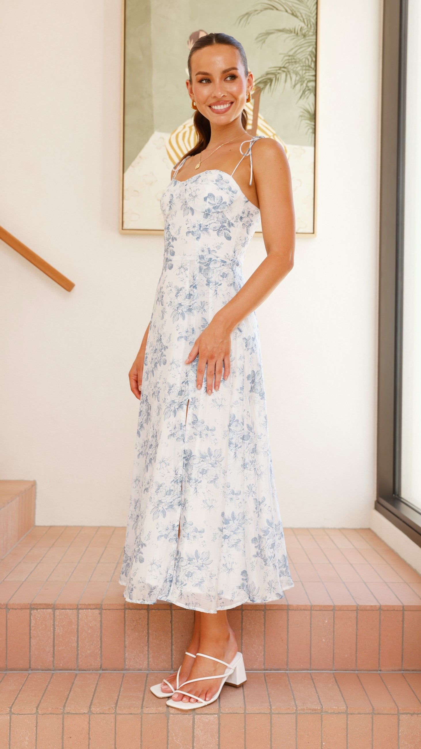 Kristy Maxi Dress - Blue Floral - Billy J