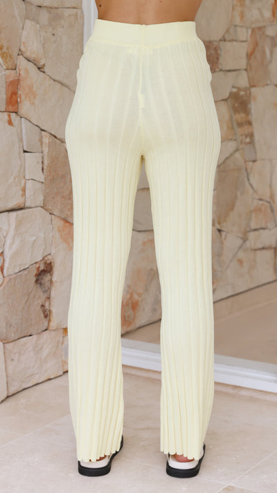 Load image into Gallery viewer, Megan Knit Pants - Lemon - Billy J
