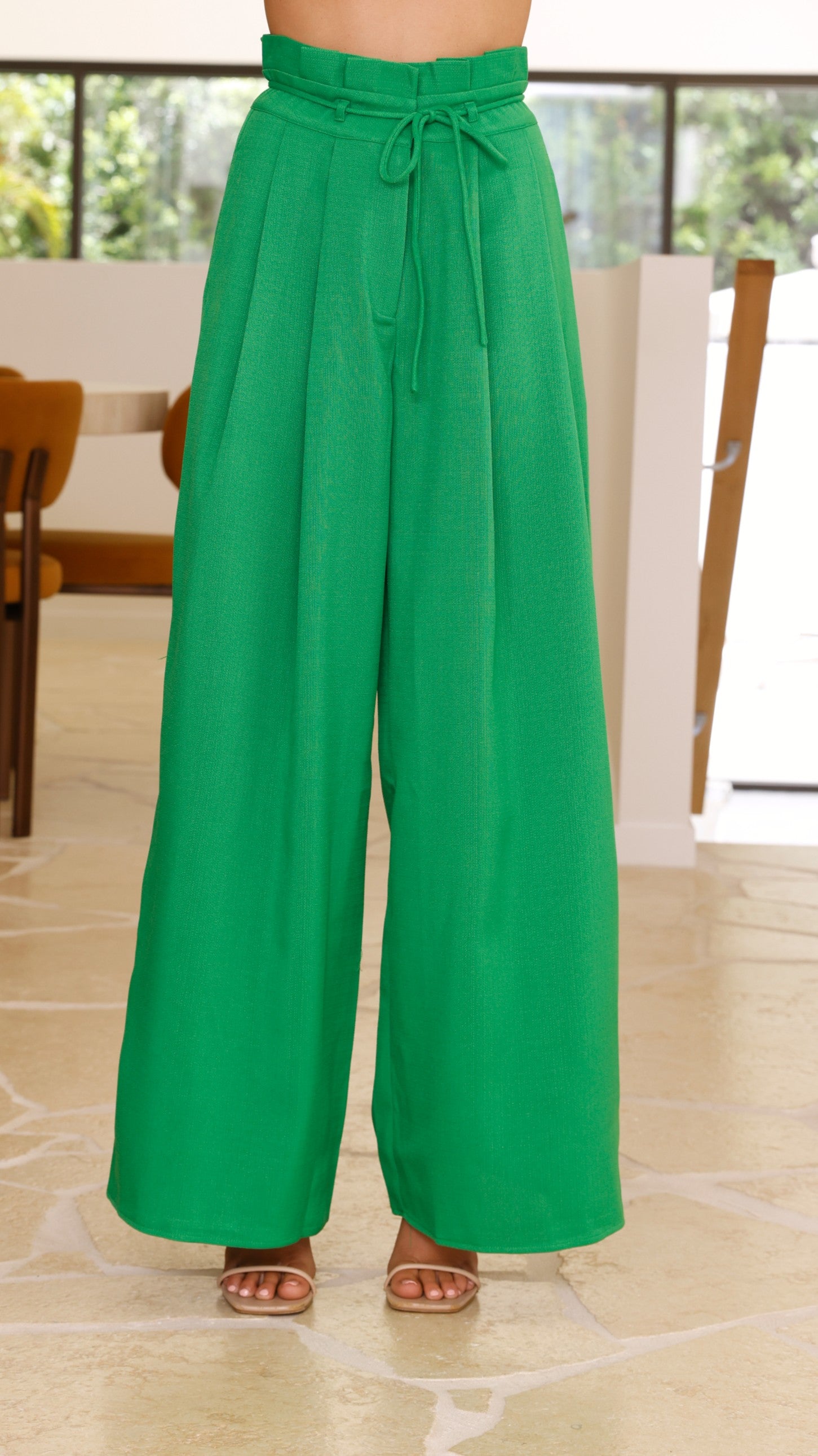Melinda High Waist Pants - Green - Billy J