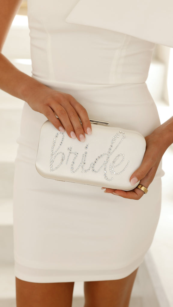 Bride To Be Satin Clutch - Silver - Billy J