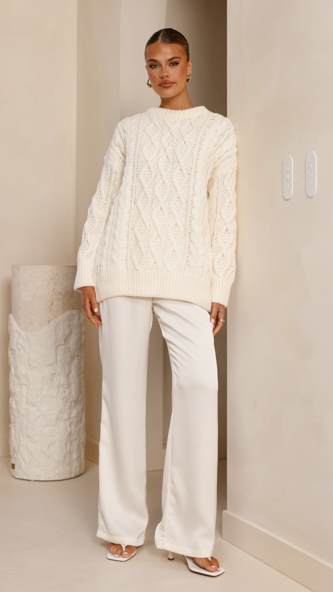Valentina Knit Sweater - Cream - Billy J