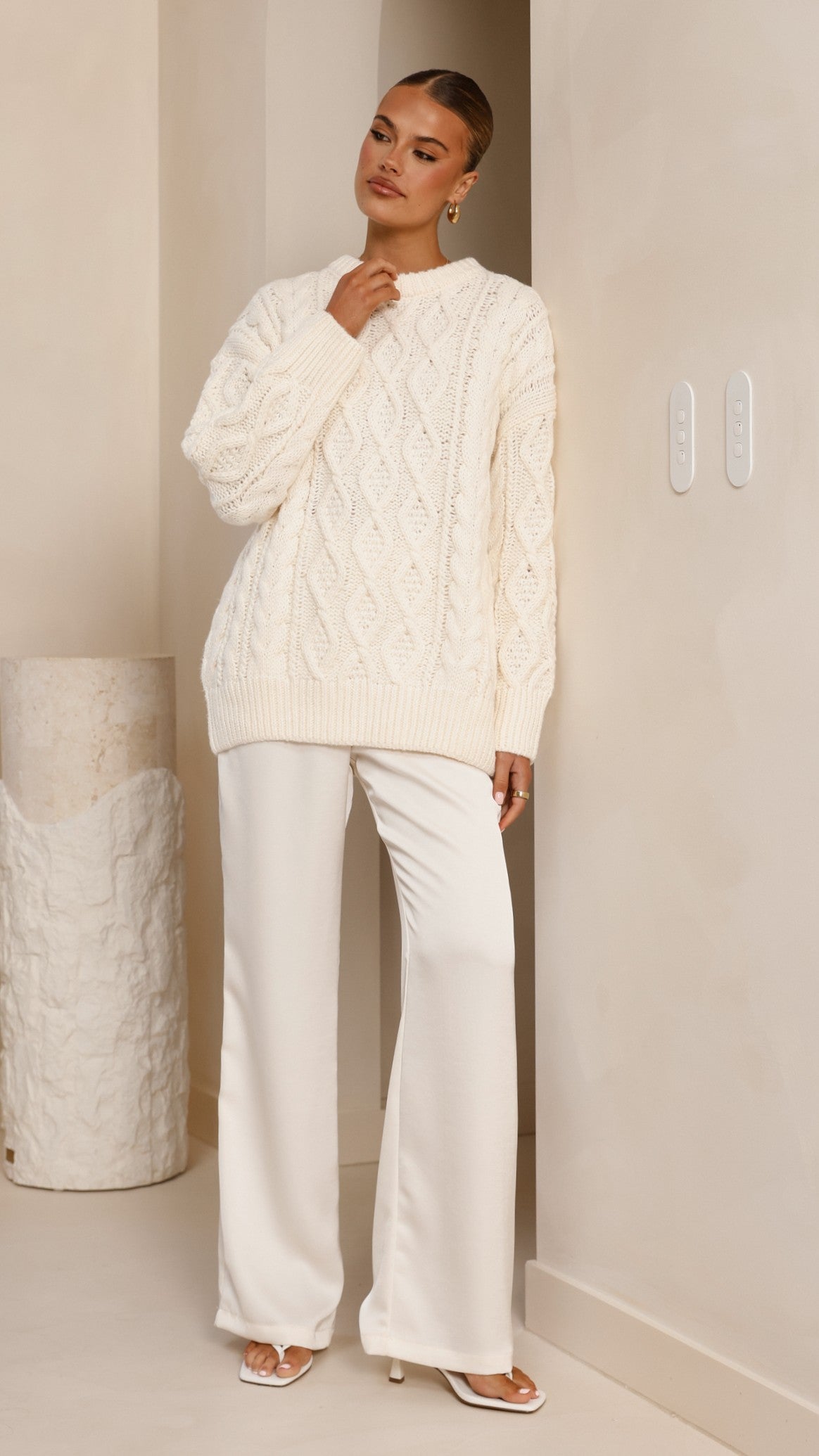 Valentina Knit Sweater - Cream - Billy J