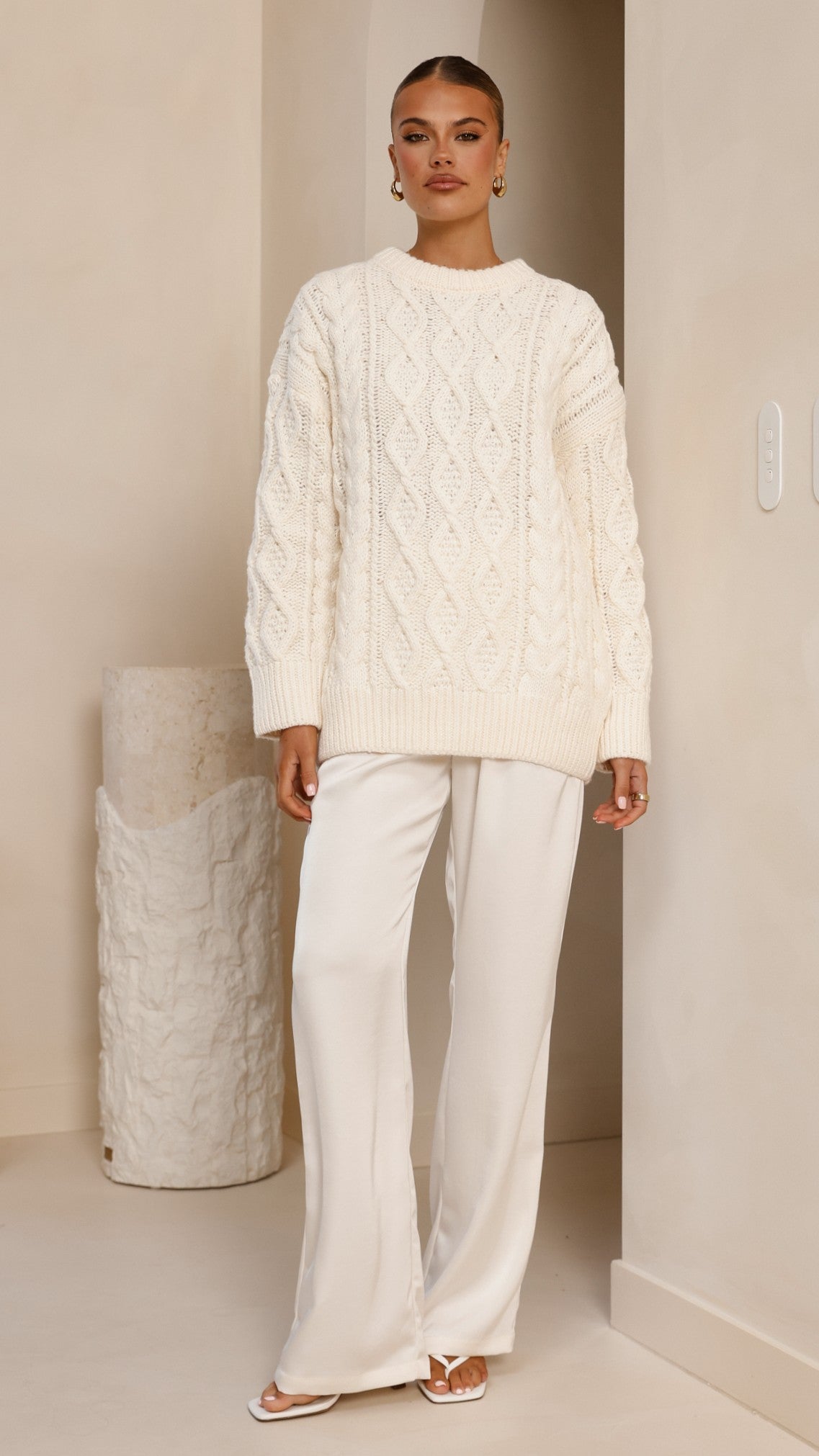 Valentina Knit Sweater - Cream - Billy J
