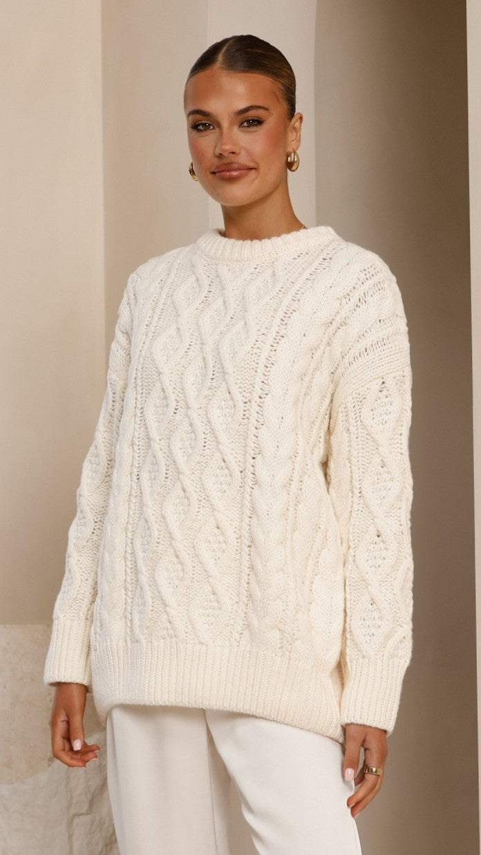 Valentina Knit Sweater - Cream - Billy J