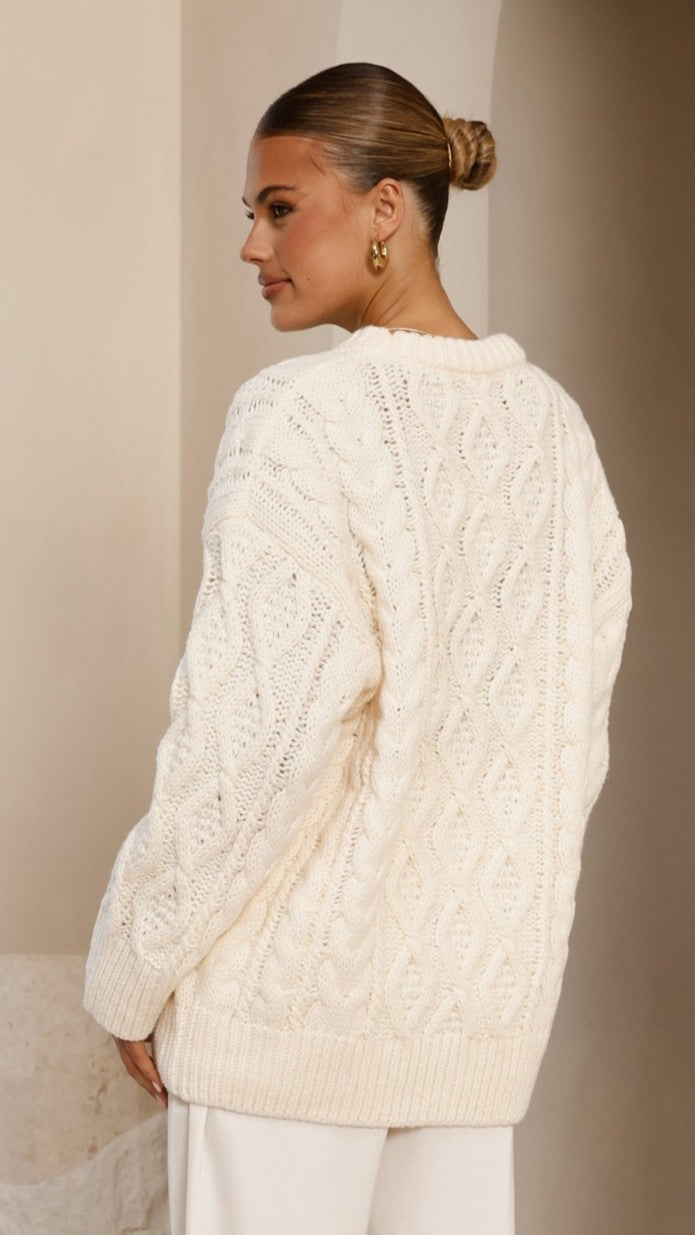 Valentina Knit Sweater - Cream - Billy J