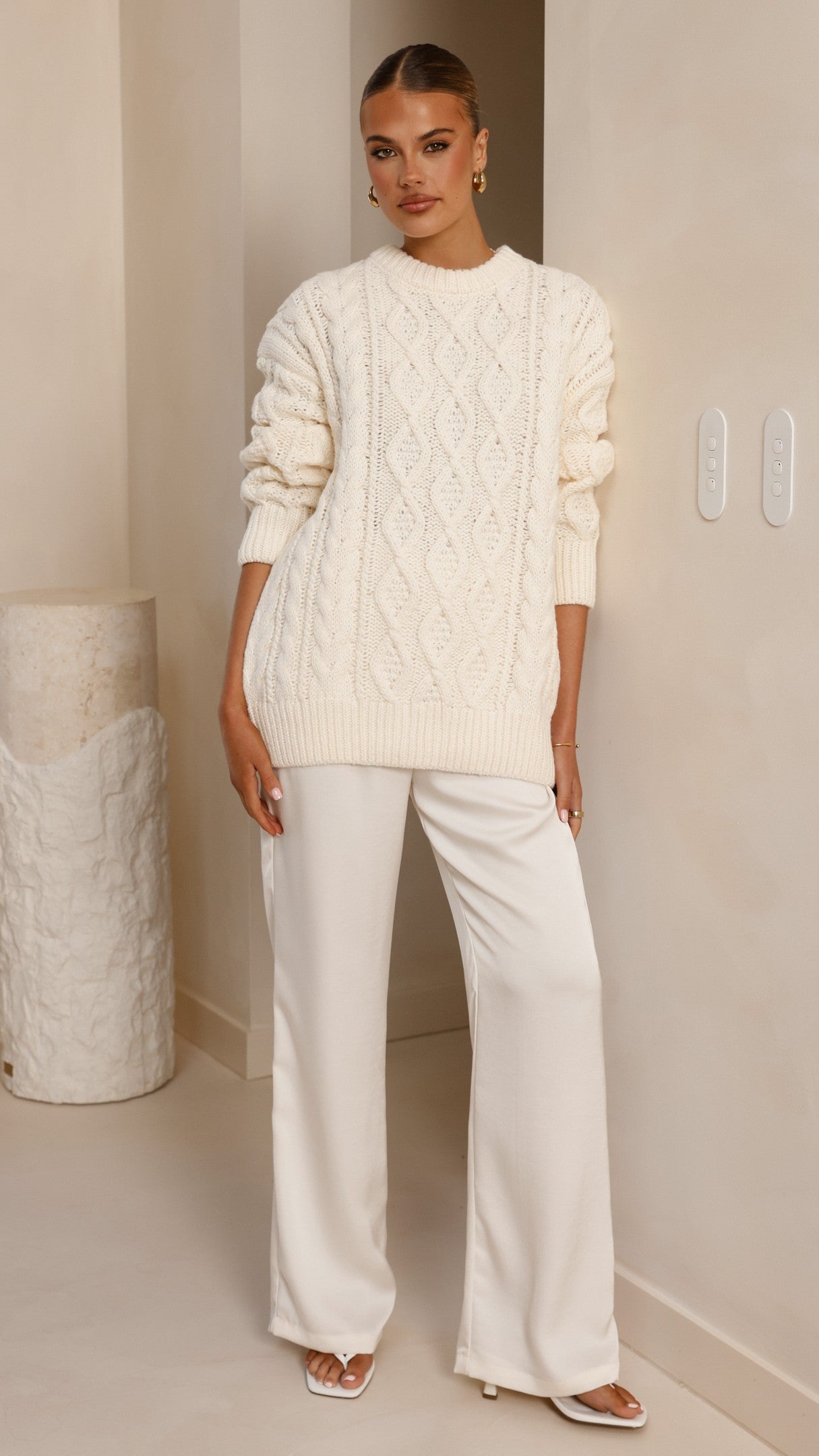 Valentina Knit Sweater - Cream - Billy J
