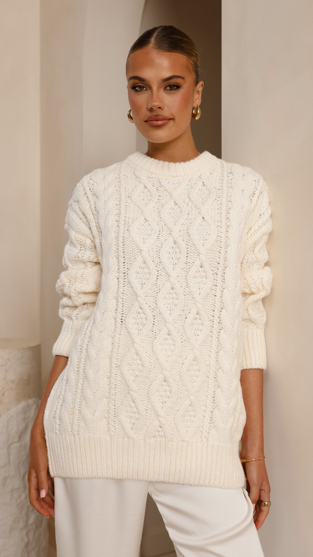 Valentina Knit Sweater - Cream - Billy J