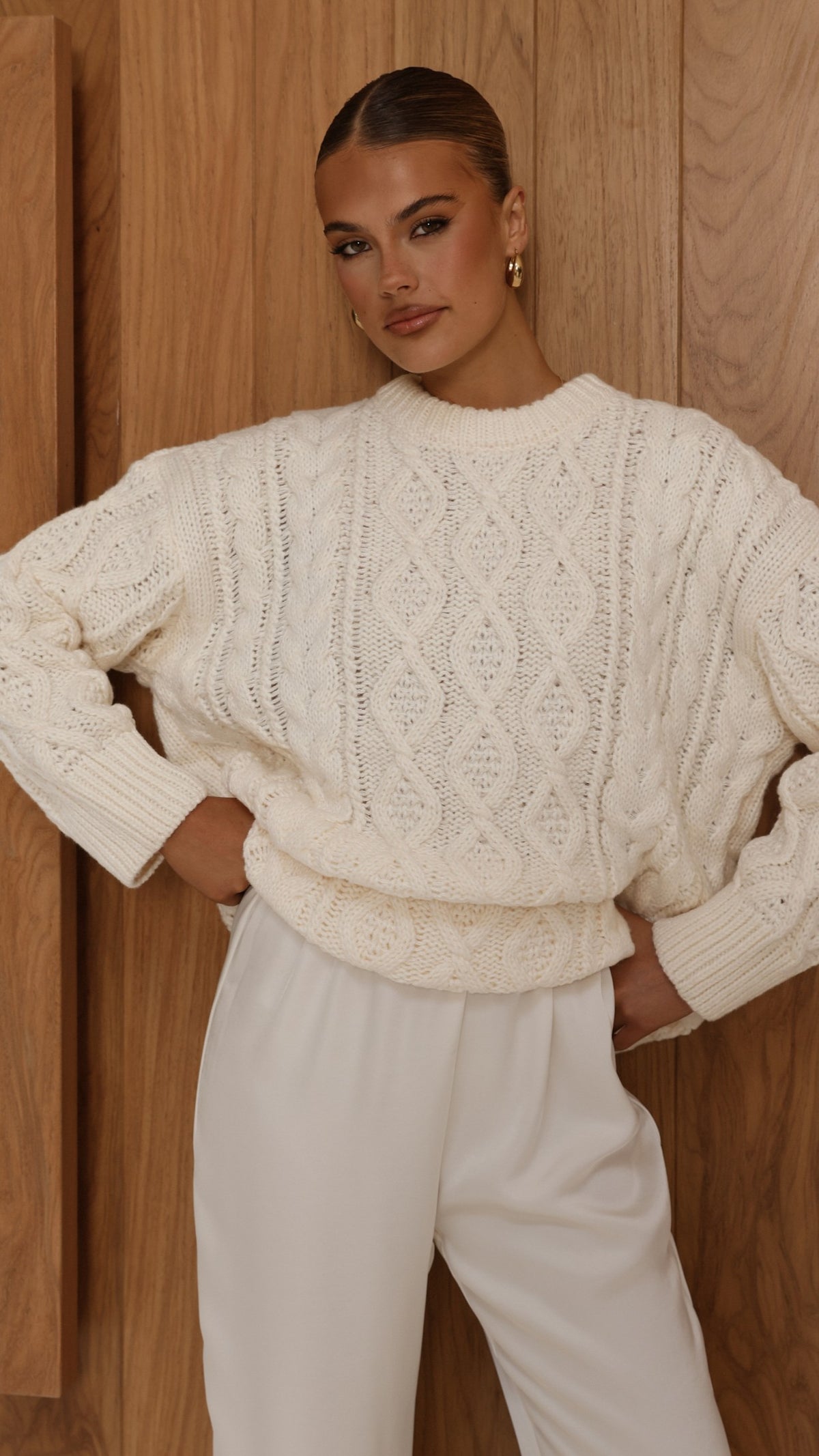 Valentina Knit Sweater - Cream - Billy J