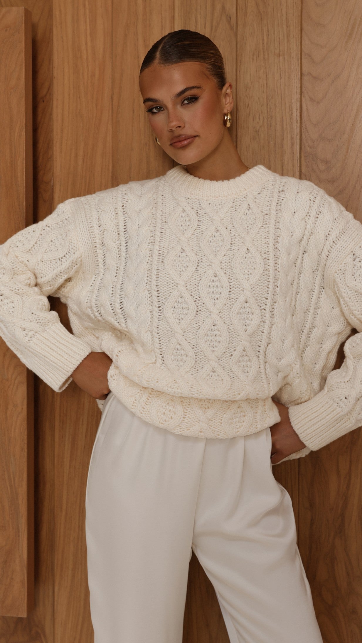 Valentina Knit Sweater - Cream - Billy J