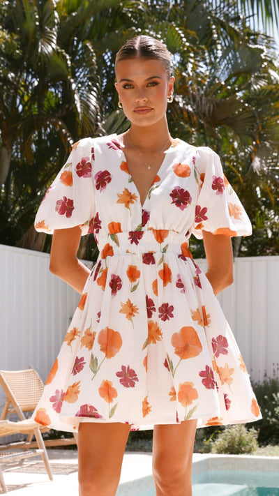 Load image into Gallery viewer, Erin Mini Dress - Springtime Print - Billy J
