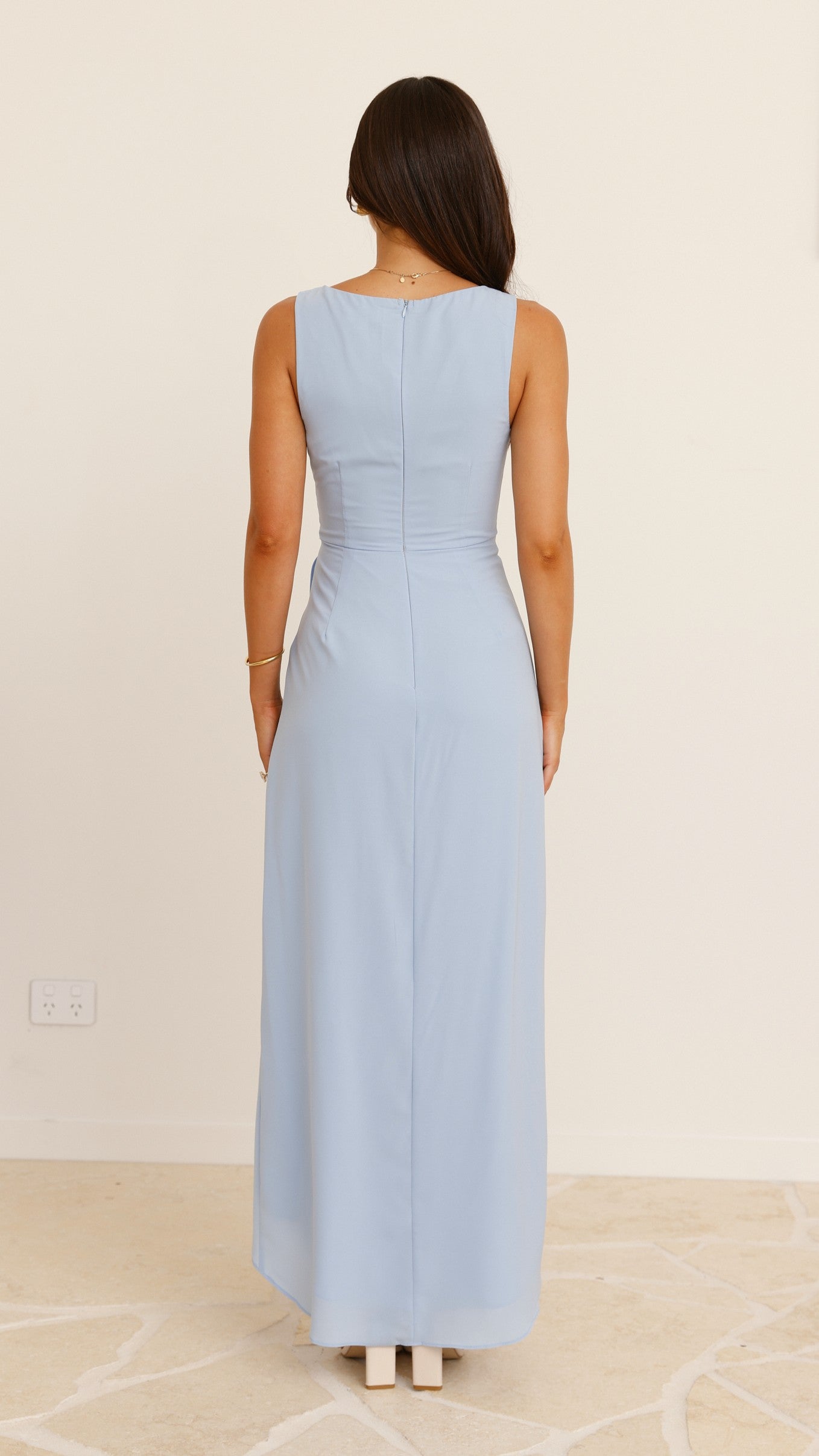 Pamela V Neck Maxi Dress - Blue - Billy J