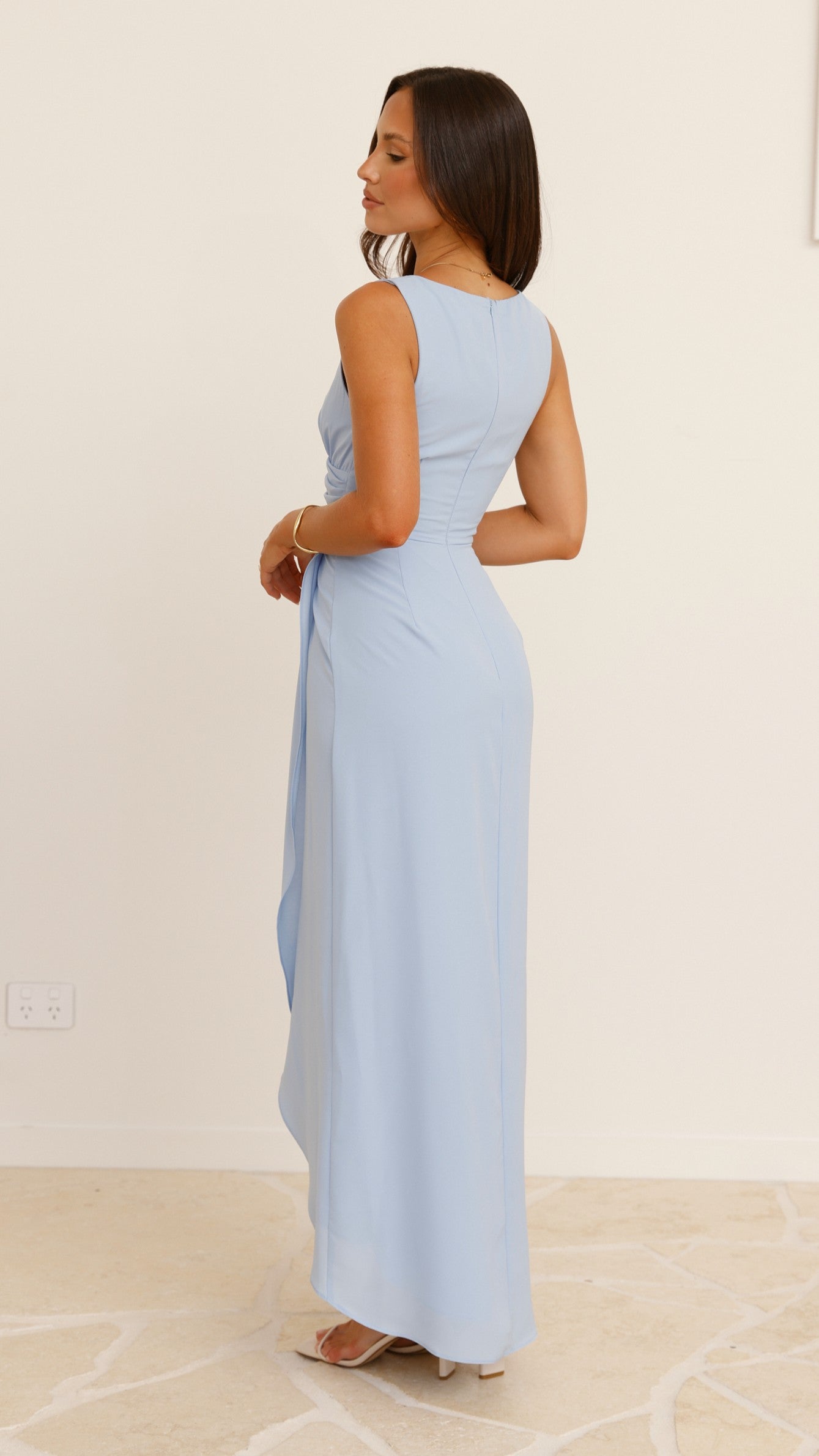 Pamela V Neck Maxi Dress - Blue - Billy J