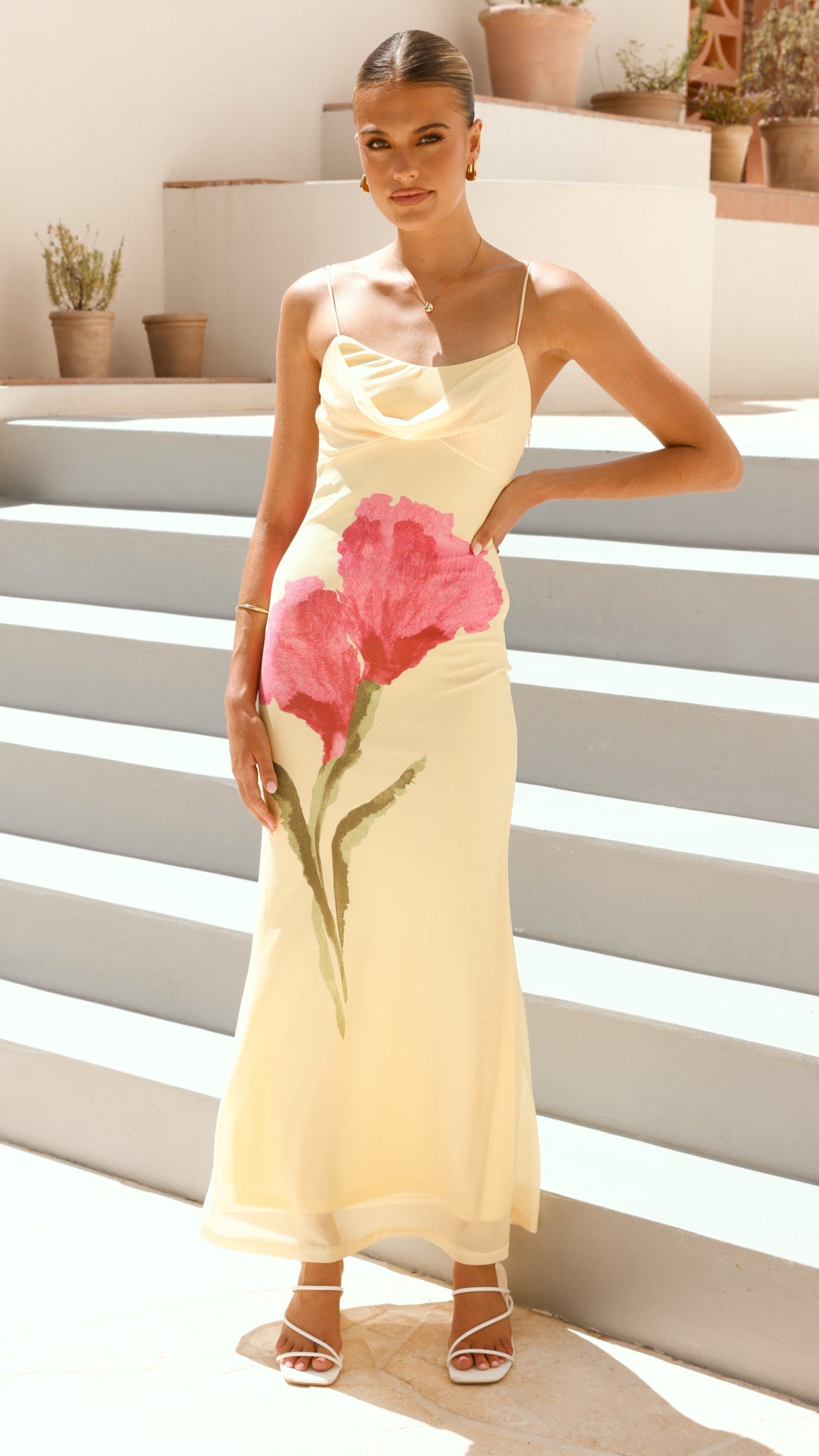 Kiaya Maxi Dress - Yellow/Blossom - Billy J