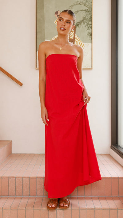 Load image into Gallery viewer, Connie Maxi Dress - Red - Billy J
