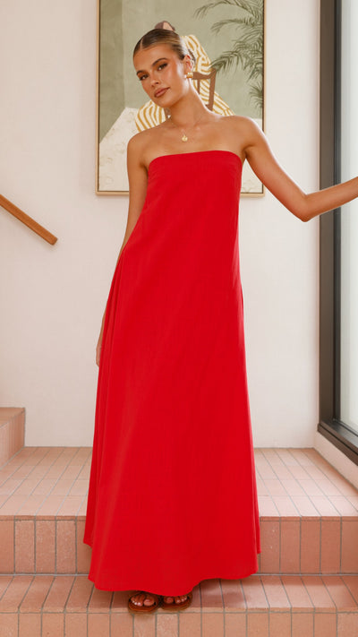 Load image into Gallery viewer, Connie Maxi Dress - Red - Billy J
