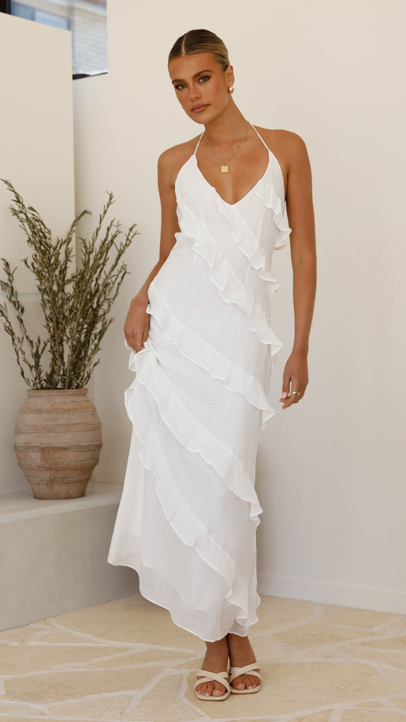 Sophia Maxi Dress - White - Billy J