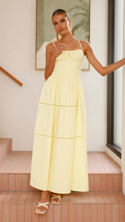 Load image into Gallery viewer, Isabella Maxi Dress - Yellow - Billy J
