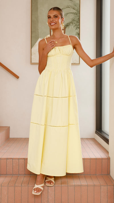 Load image into Gallery viewer, Isabella Maxi Dress - Yellow - Billy J
