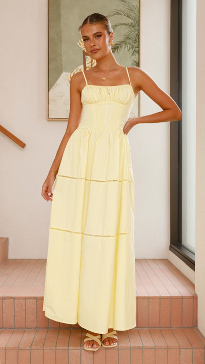 Load image into Gallery viewer, Isabella Maxi Dress - Yellow - Billy J
