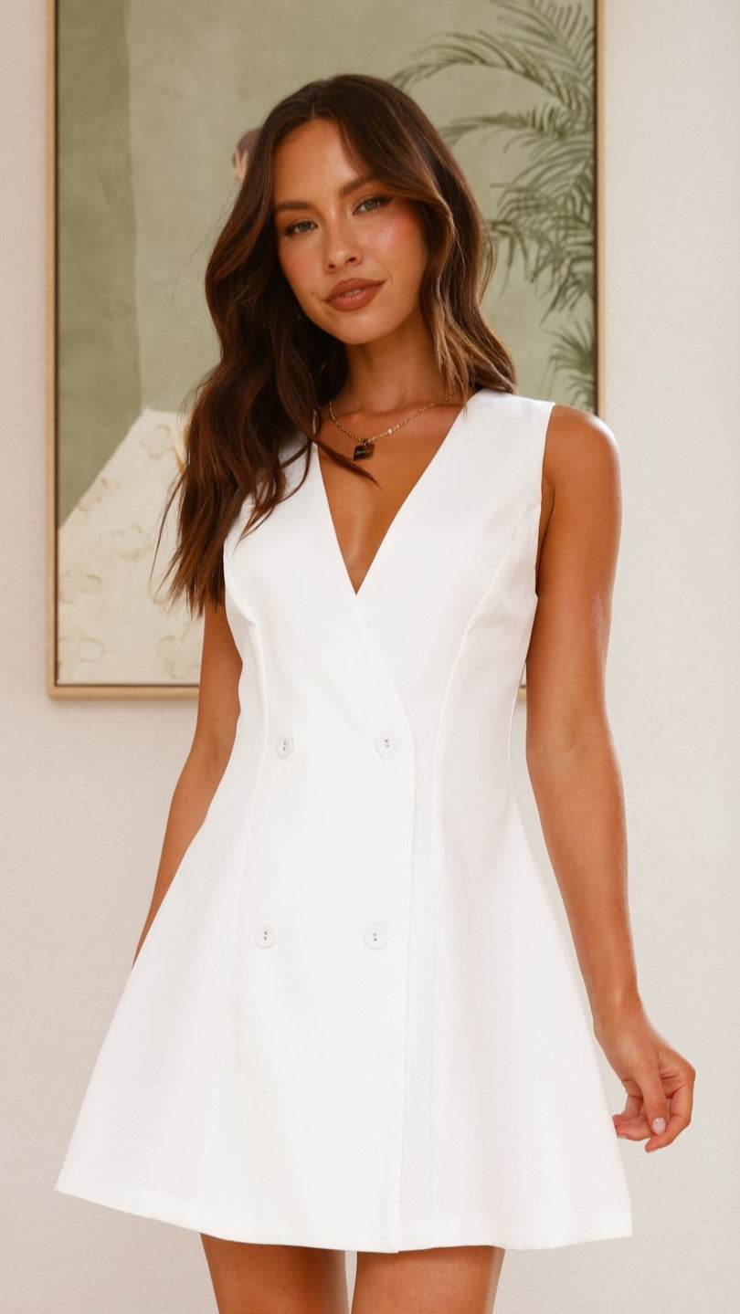 Hani Mini Dress - White - Billy J