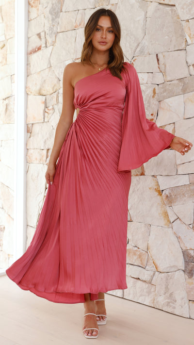 Load image into Gallery viewer, Gwen One Shoulder Maxi Dress - Pink
