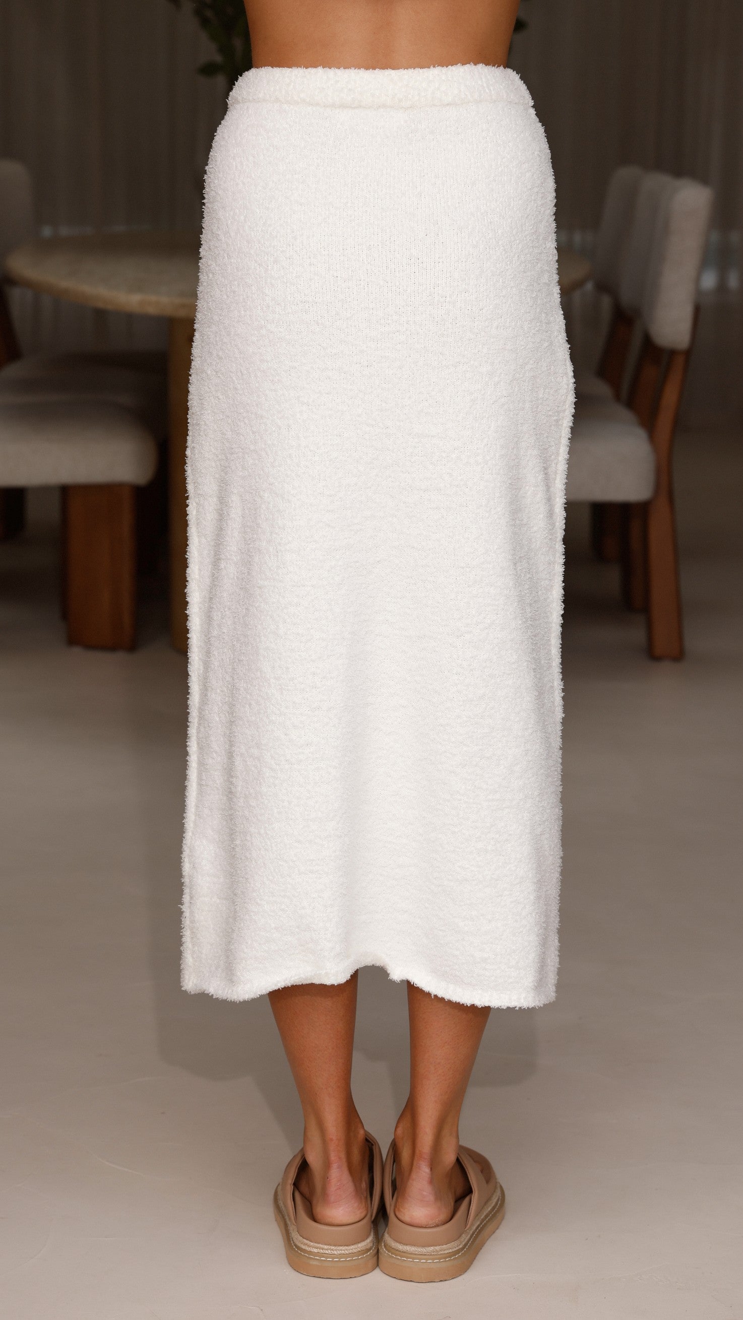 Cohen Knit Midi Skirt - Off White - Billy J