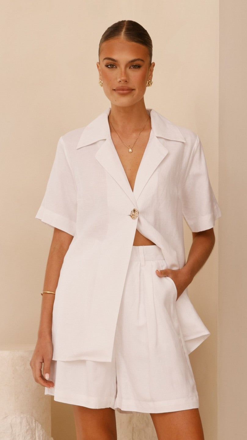 Emmaline Shorts - White - Billy J