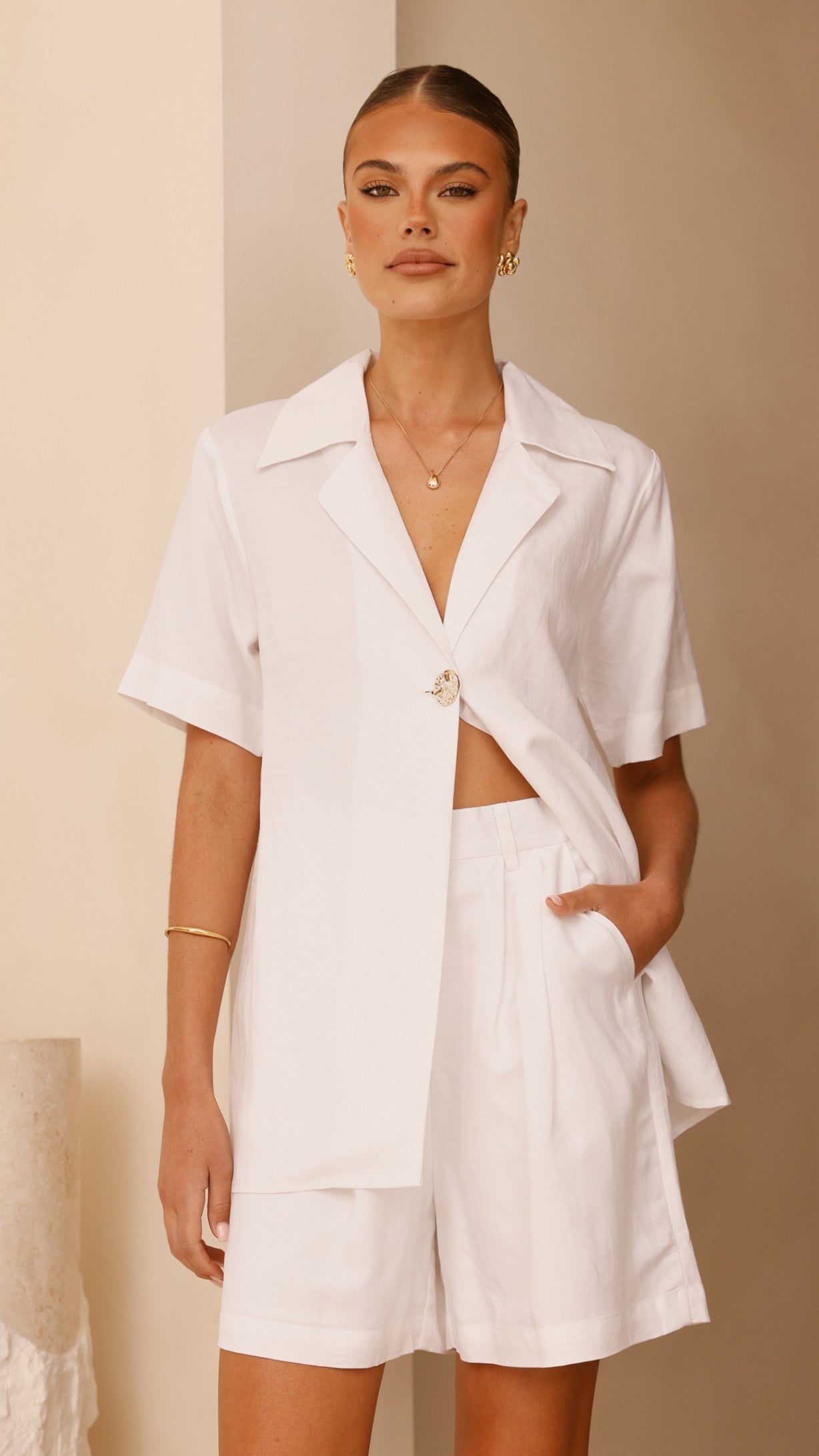 Emmaline Shorts - White - Billy J