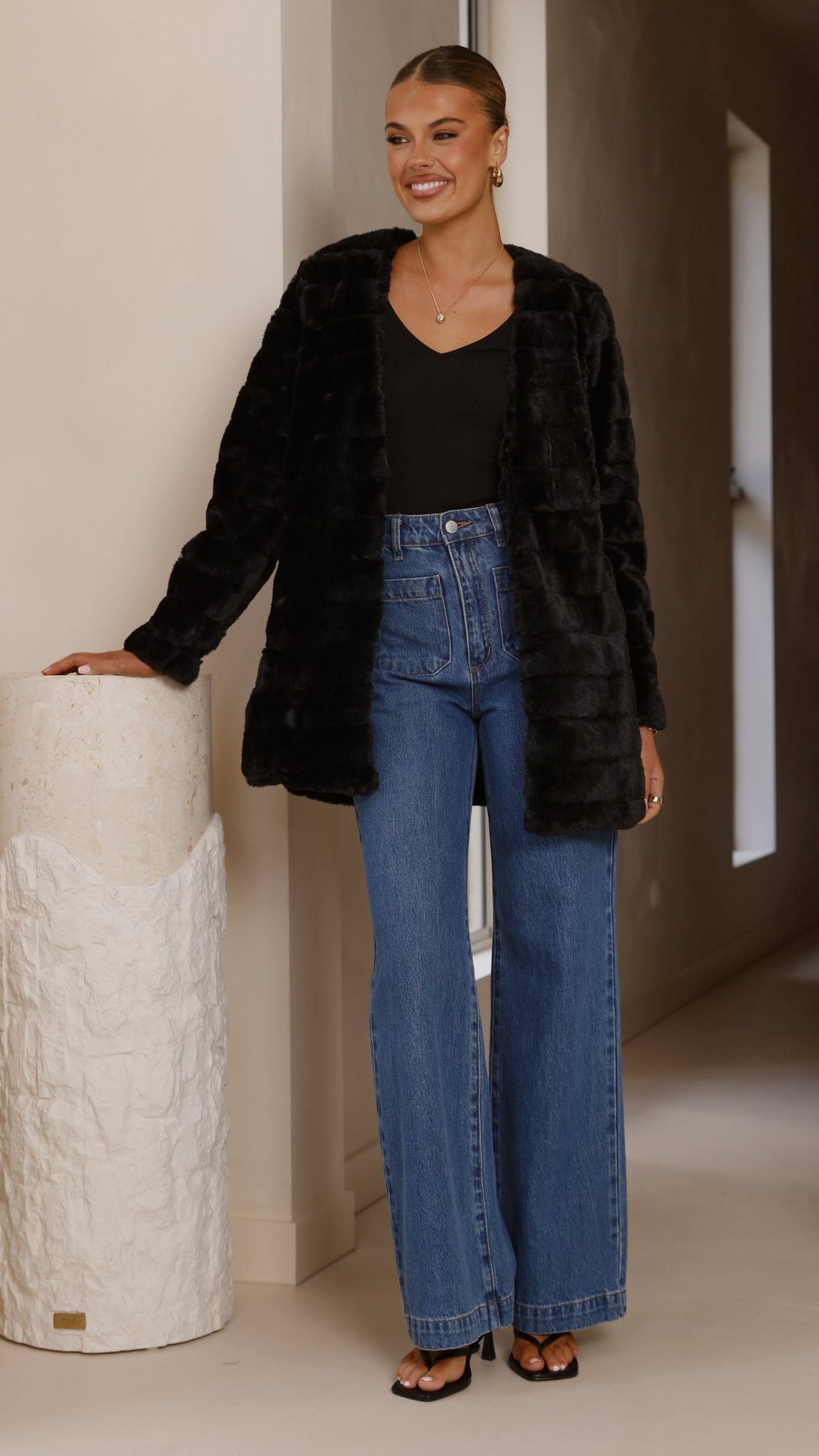 Tully Longline Jacket - Black - Billy J