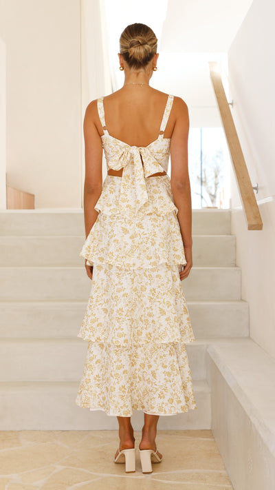 Load image into Gallery viewer, Page Maxi Dress - Yellow Floral - Billy J
