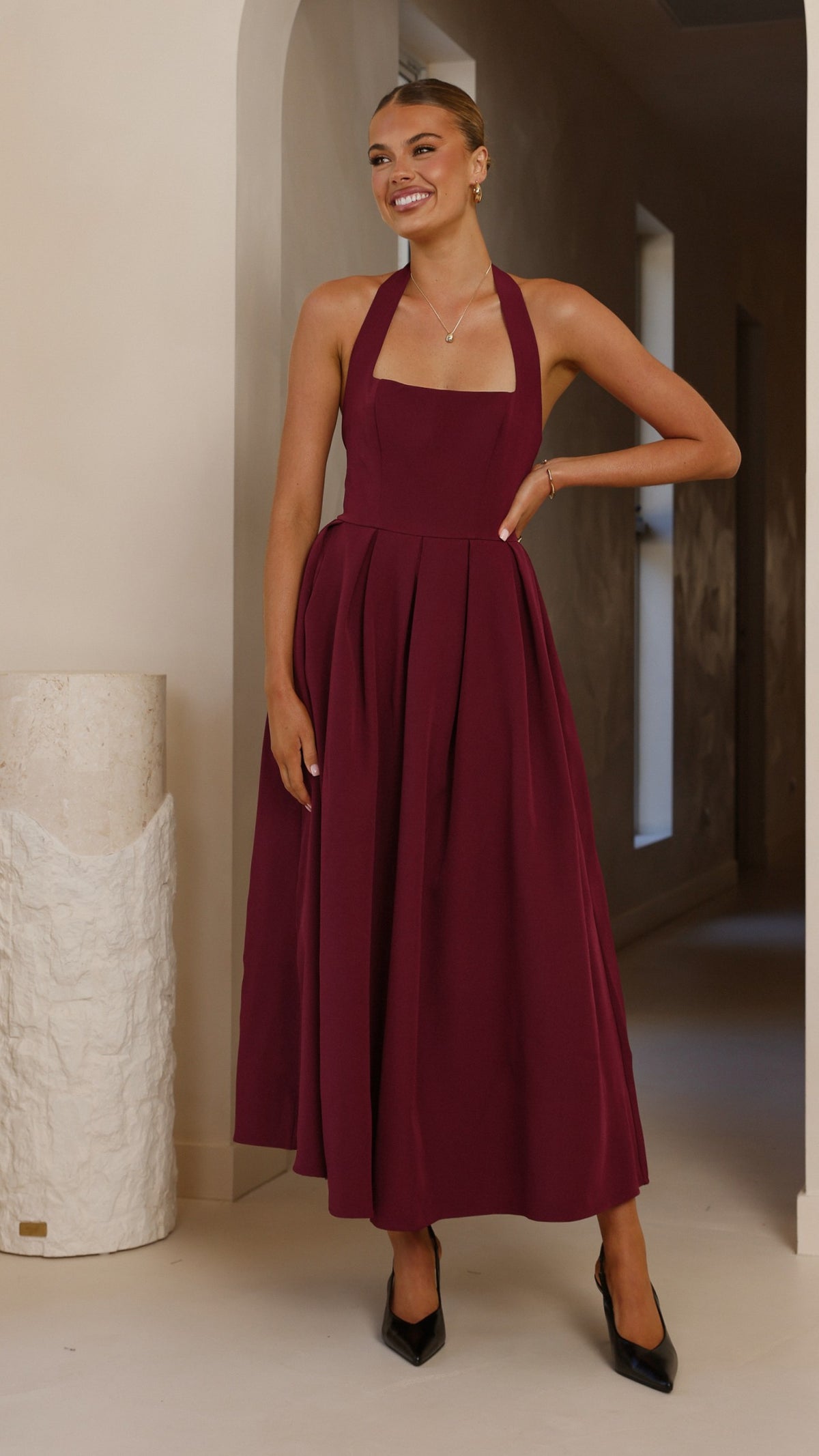 Kristen Maxi Dress - Wine - Billy J