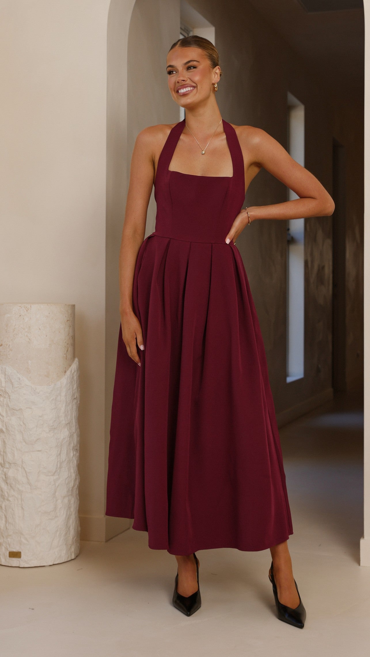 Kristen Maxi Dress - Wine - Billy J
