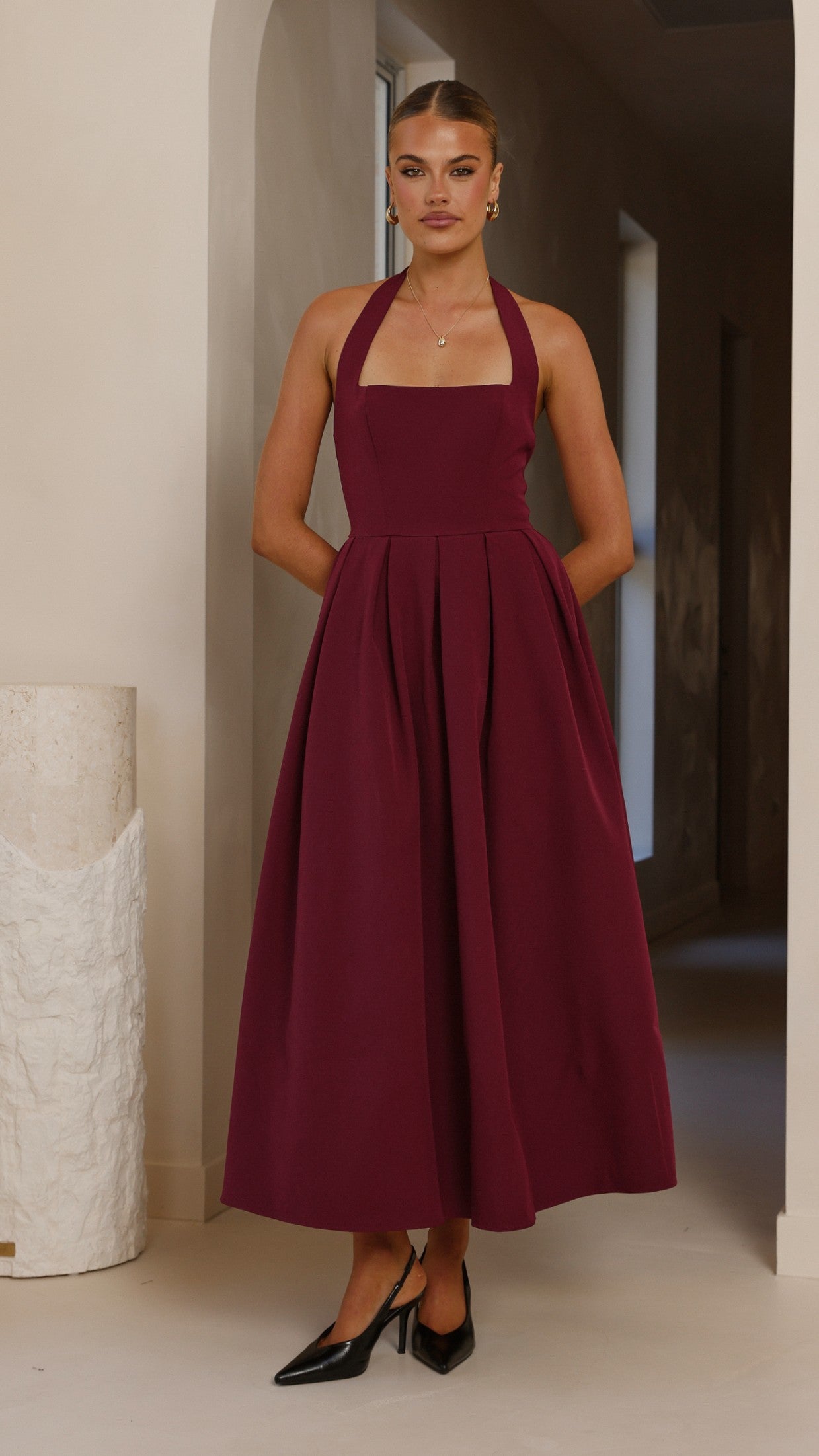 Kristen Maxi Dress - Wine - Billy J