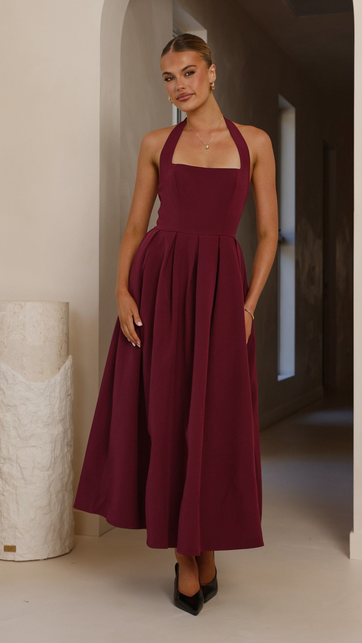 Kristen Maxi Dress - Wine - Billy J