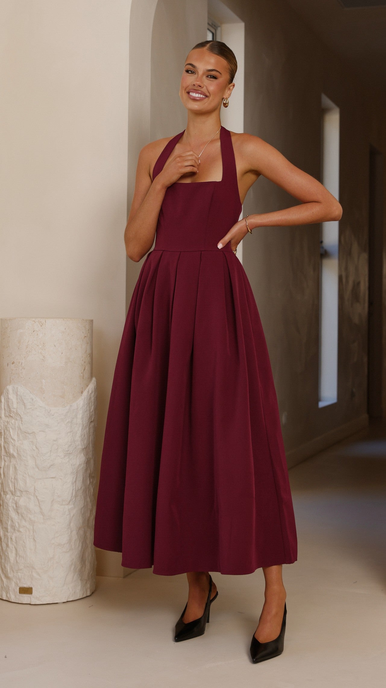 Kristen Maxi Dress - Wine - Billy J