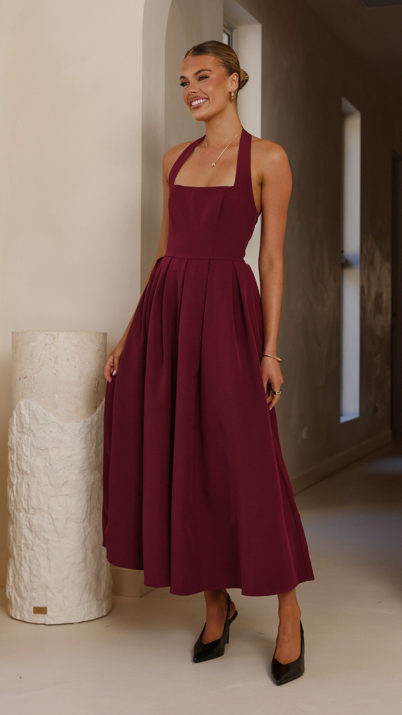 Kristen Maxi Dress - Wine - Billy J